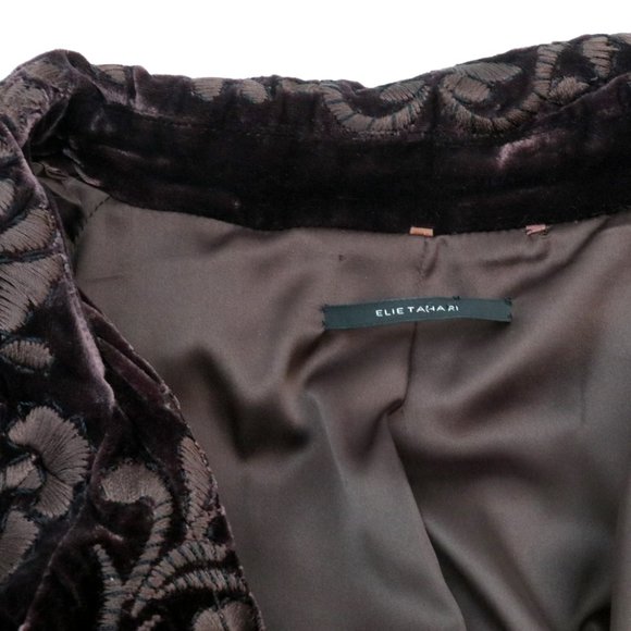 Elie Tahari Embroidered Velvet Jacket - Picture 4 of 4
